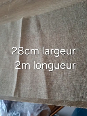 2 coupons de tissu effet toile de jute fine — image 1