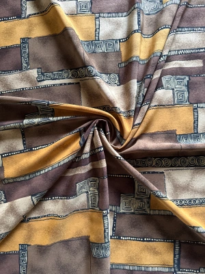 180cm x 145cm tissu viscose à imprimé graphique vintage mini