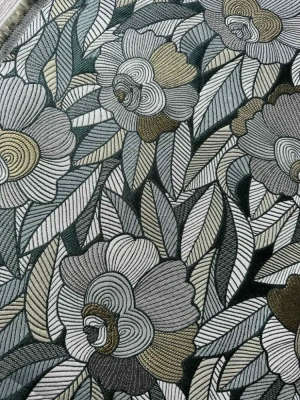 Tissu Jacquard Rousseau fleurs bleu vert - MT mini