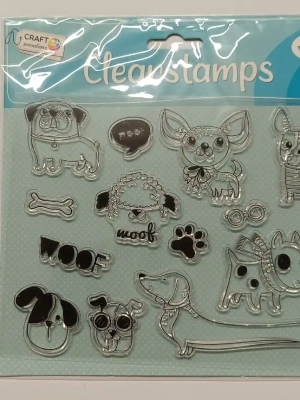 Tampon transparent chiens mini