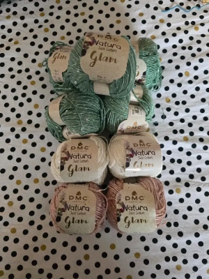 Laine natura just cotton série glam avec paillettes mini