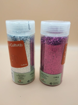 paillettes à saupoudrer argent et fuchsia 100g mini